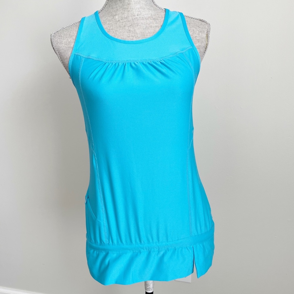 Athleta Racerback Cinched Tank Top Blue XS